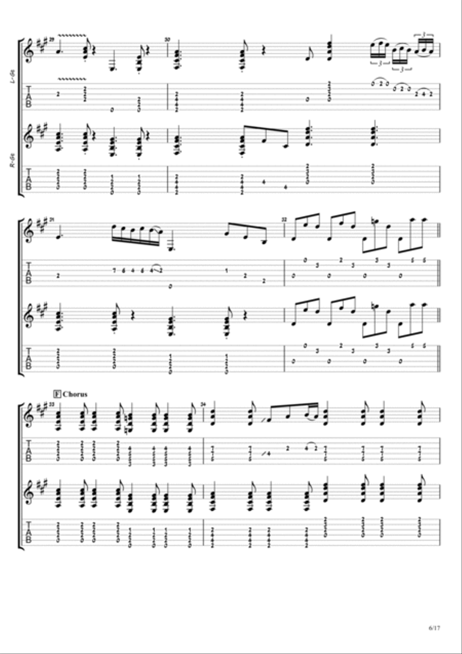 Tuesday's Gone Guitar Tablature scores gallery preview page 6