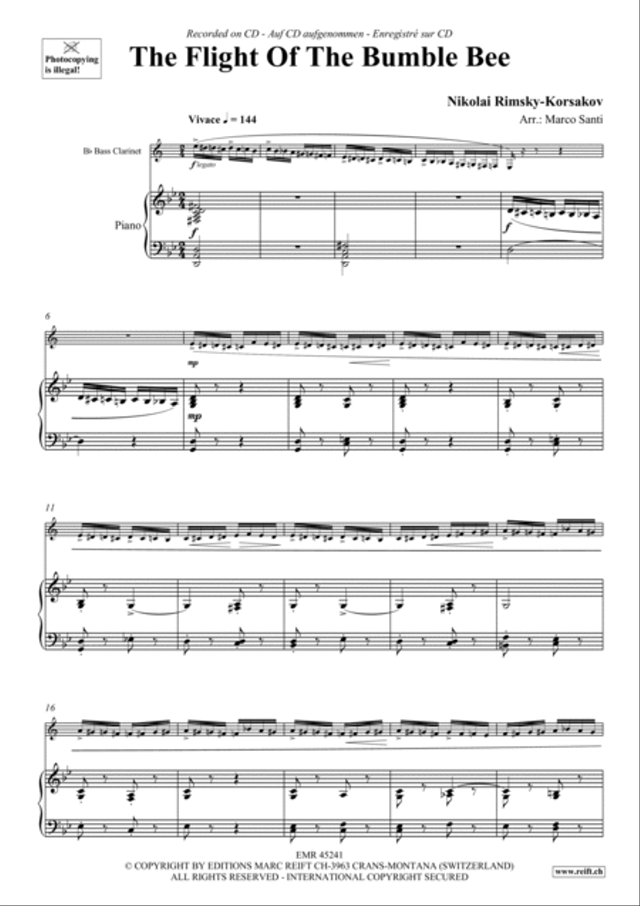 The Flight Of The Bumble Bee Bass Clarinet scores gallery preview page 4
