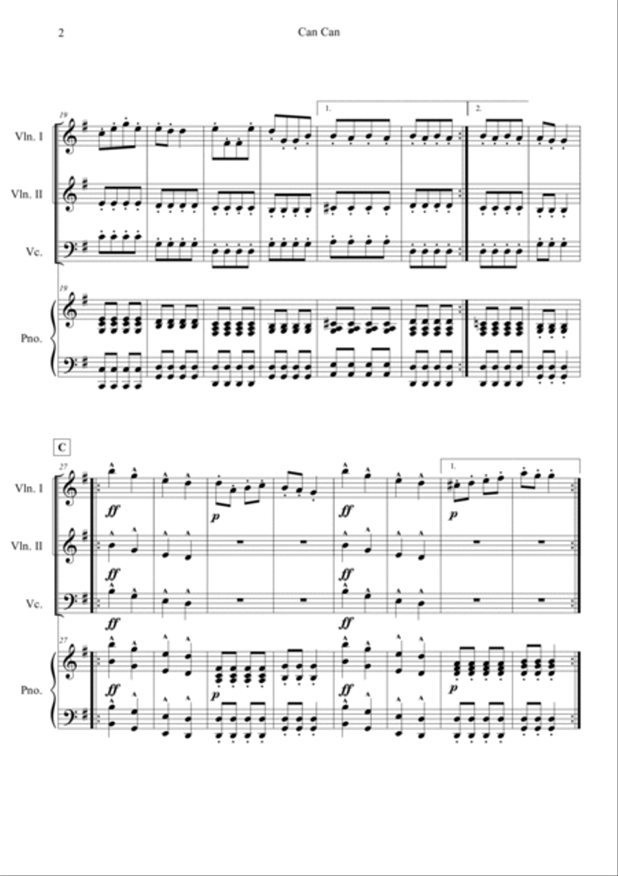 Can Can (from Orpheus in the Underworld) Piano Quartet scores gallery preview page 2