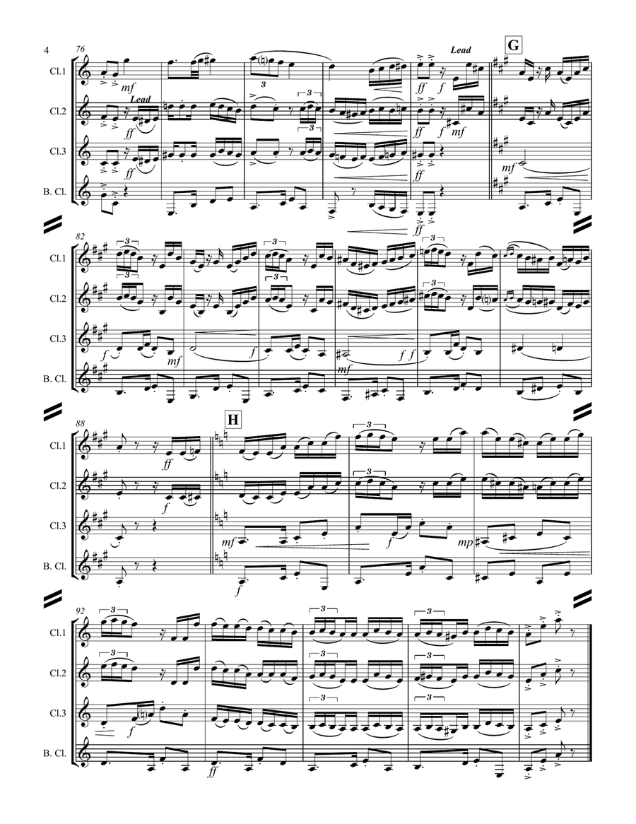 El Choclo (Tango) (for Clarinet Quartet) Clarinet Quartet scores gallery preview page 5