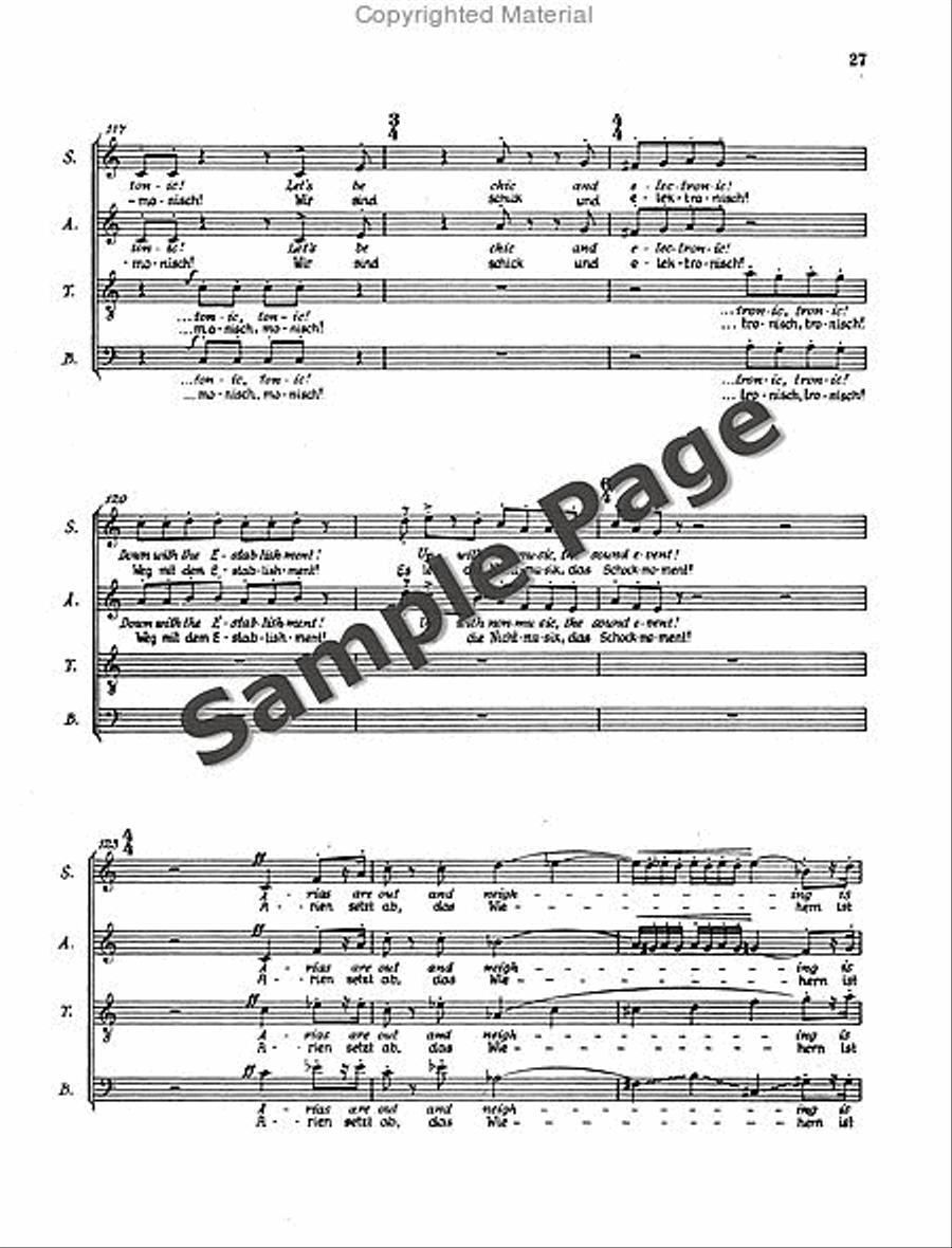 Henze Moralities(1967) Chor.score 4-Part scores gallery preview page 30