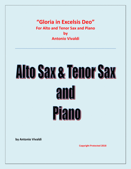 Gloria in Excelsis Deo - for Alto Saxophone and Tenor Saxophone and Piano image number null