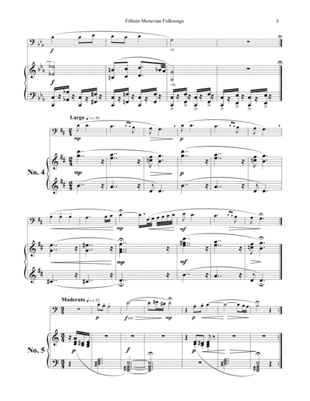 Fifteen Moravian Folk Songs for Euphonium and Piano