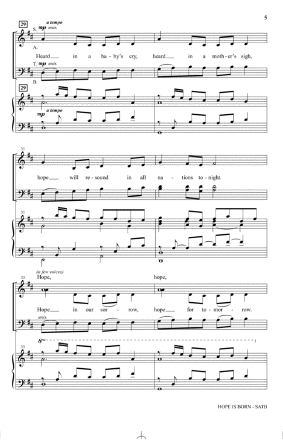 Hope Is Born Hope Is Born 4-Part scores gallery preview page 4