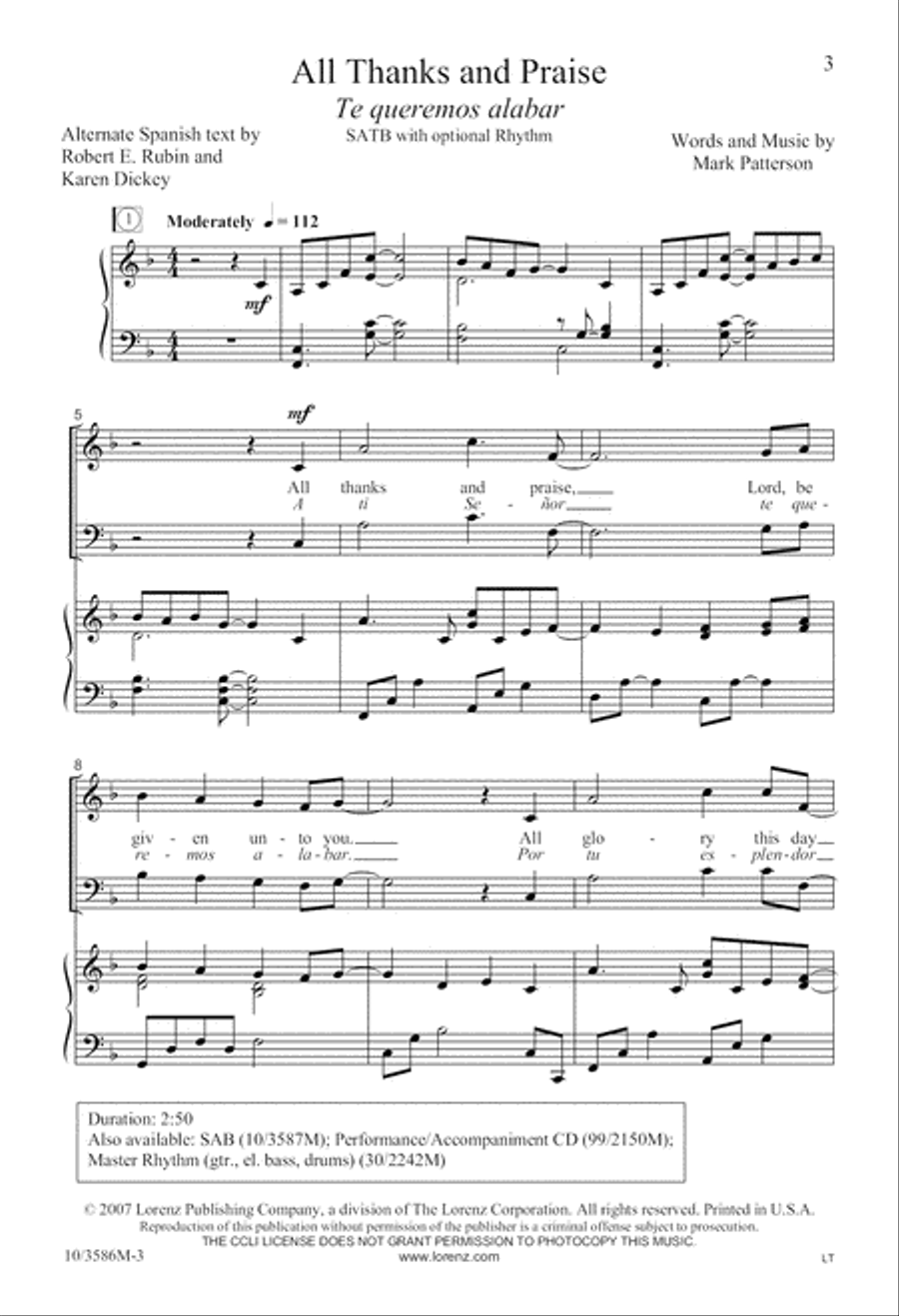 All Thanks and Praise 4-Part scores gallery preview page 4