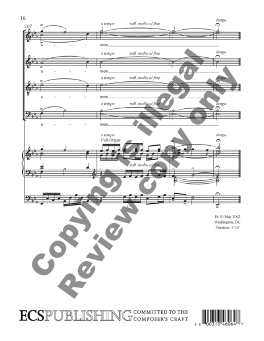 An American Triptych: 3. Come, Thou Fount of Every Blessing 4-Part scores gallery preview page 16