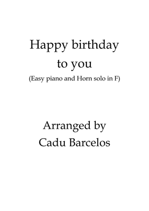 Happy Birthday to you Easy Piano and Horn in F - solo
