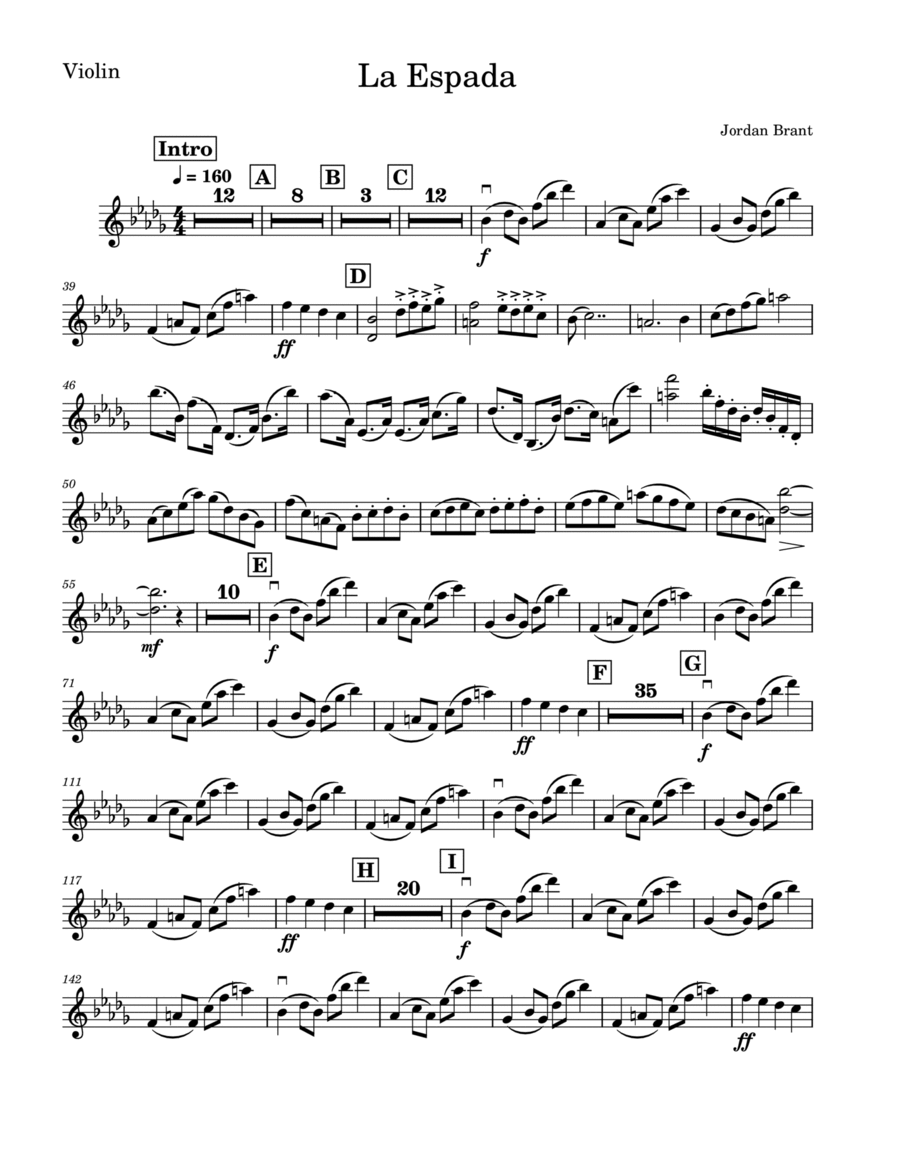 La Espada - Violin Part La Espada - Violin Part Violin Solo scores gallery preview page 1