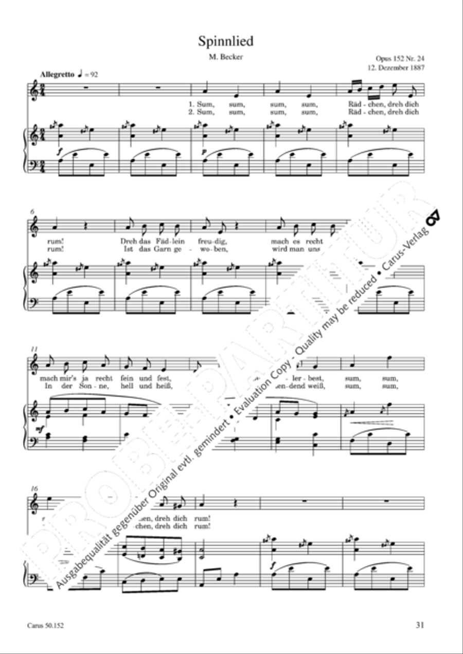 Liederbuch fur Kinder op. 152 Choir scores gallery preview page 32
