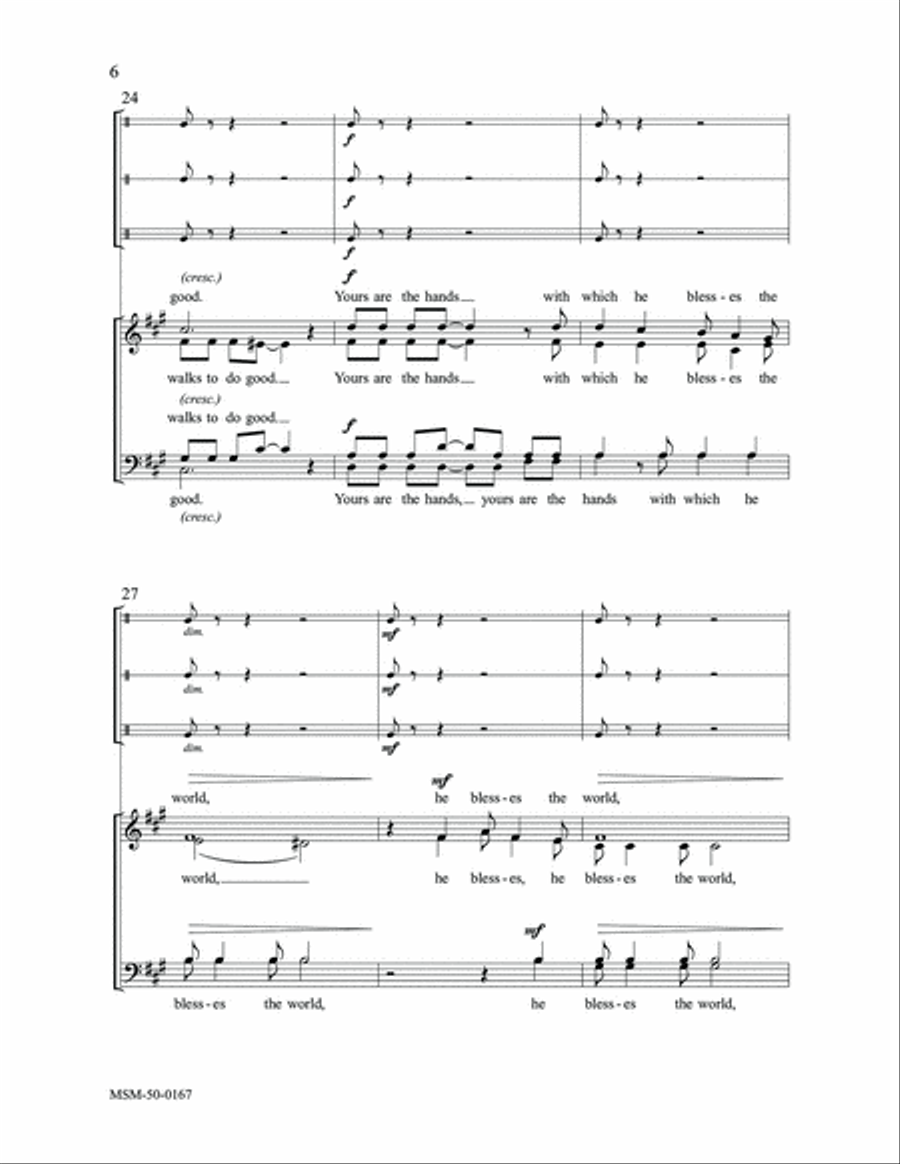 Yours Are the Hands Yours Are the Hands 4-Part scores gallery preview page 6