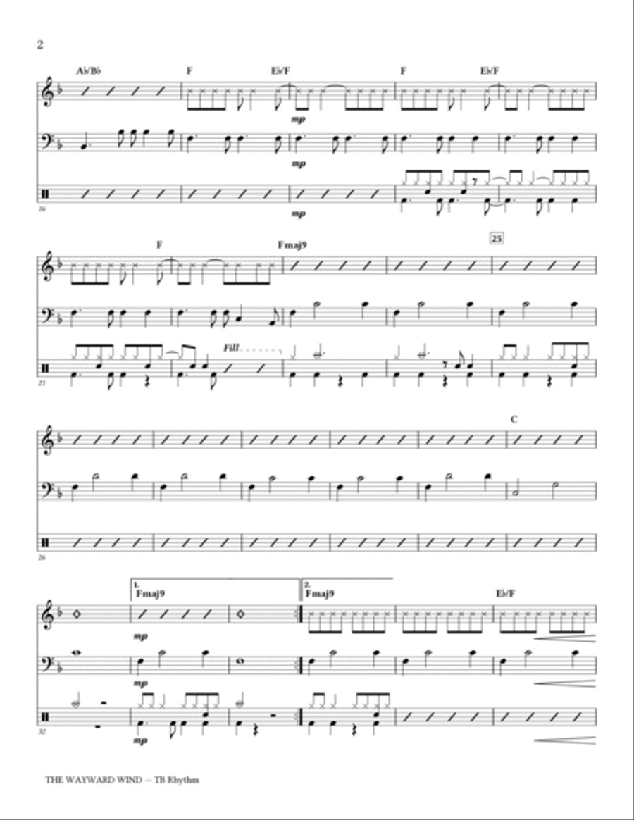 The Wayward Wind Small Ensemble scores gallery preview page 2