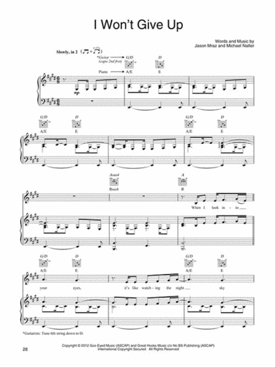 Jason Mraz - Love Is a Four Letter Word Piano, Vocal, Guitar scores gallery preview page 3