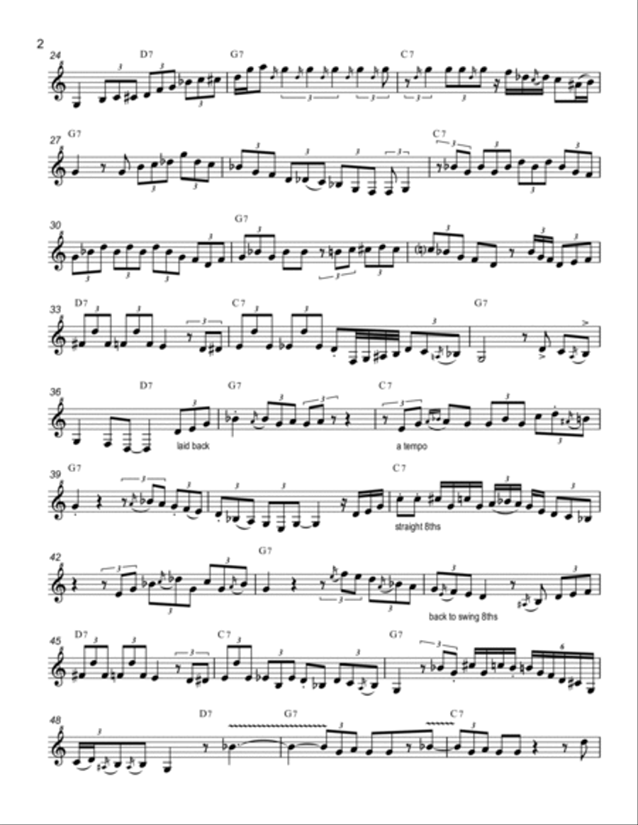Honky Tonk Saxophone Solo scores gallery preview page 2
