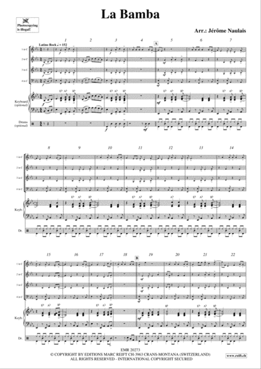 La Bamba Concert Band scores gallery preview page 3