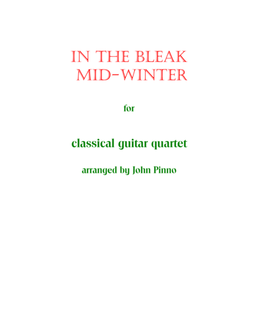 In the Bleak Mid-Winter for Classical Guitar Quartet
