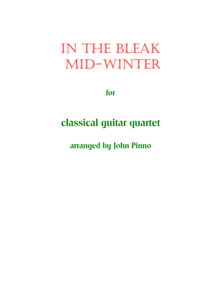 Book cover for In the Bleak Mid-Winter for Classical Guitar Quartet