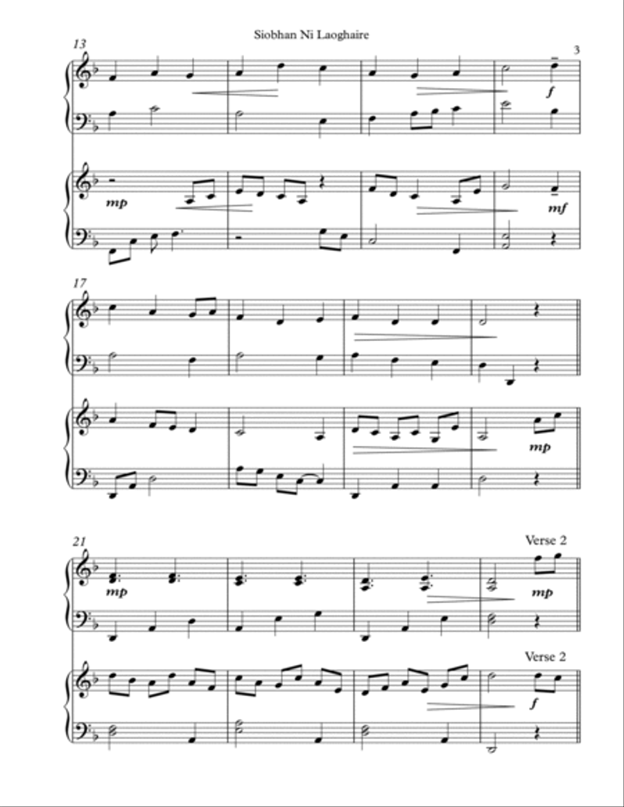 Siobhan Ni Laoghaire, Harp Duet Celtic Harp scores gallery preview page 3