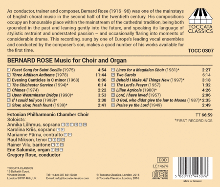 Bernard Rose: Music for Choir & Organ
