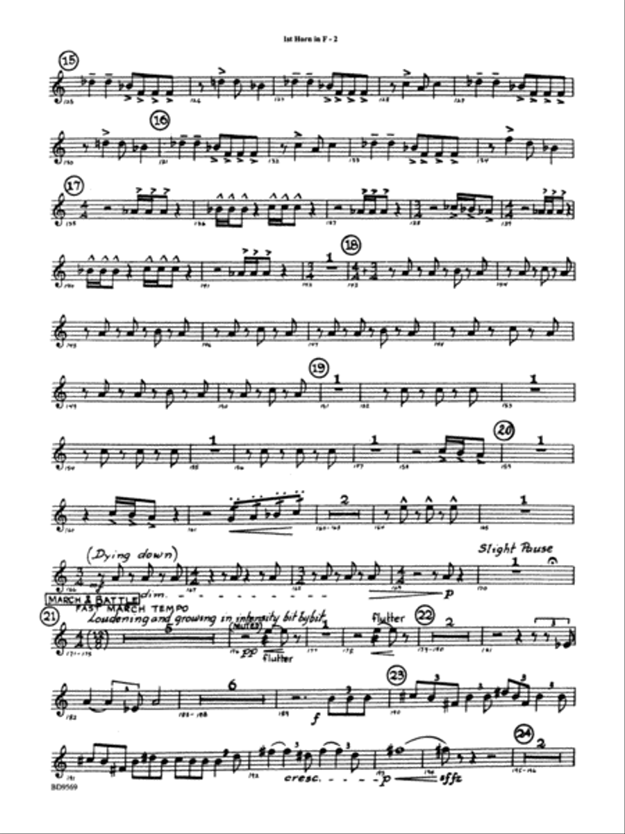Jericho: 1st F Horn Jericho: 1st F Horn Concert Band scores gallery preview page 2