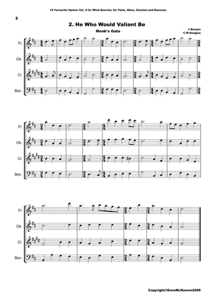 16 Favourite ﻿Hymns for Wind Quartet (Vol 2.) image number null