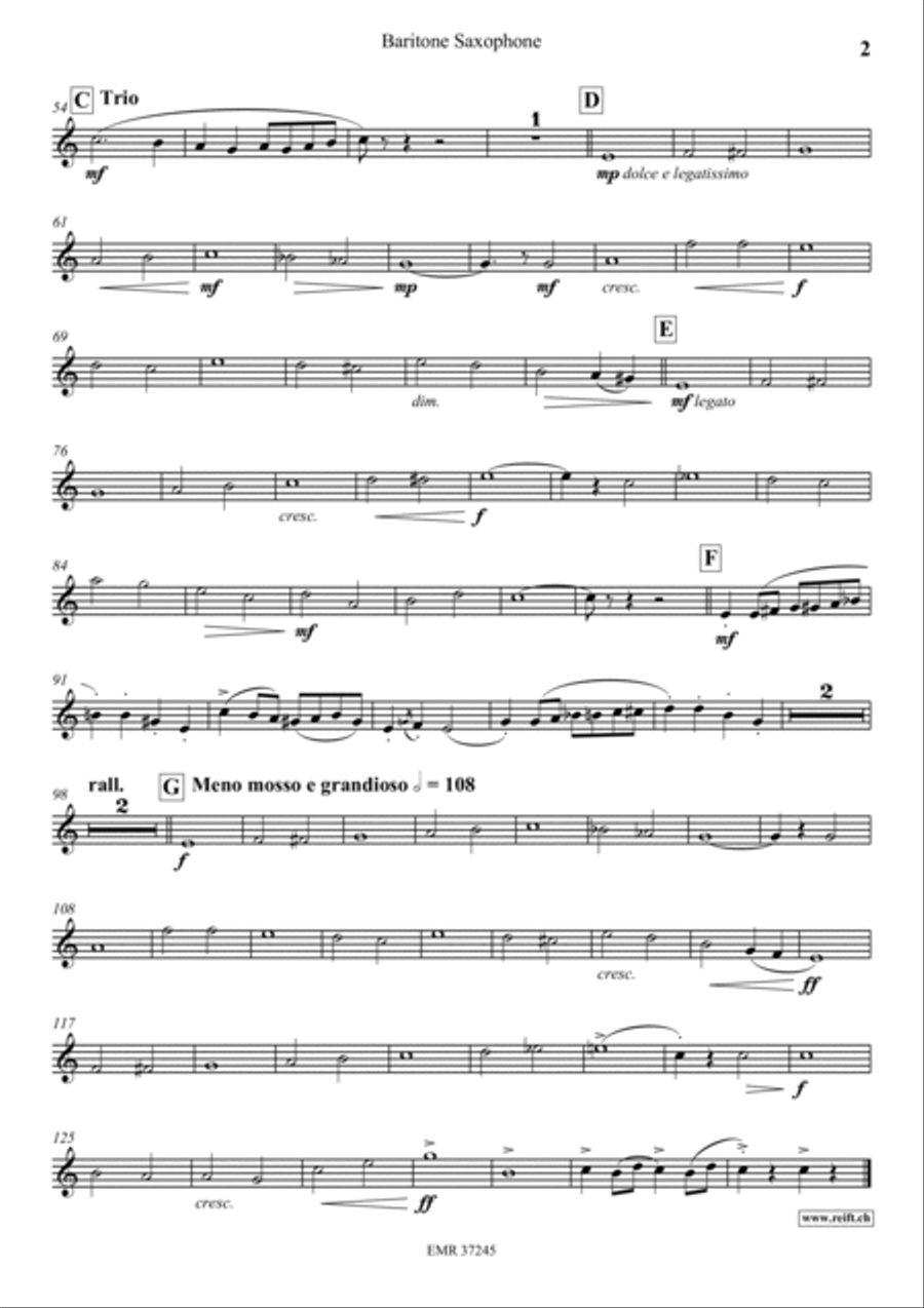 Entry Of The Gladiators Baritone Saxophone scores gallery preview page 3