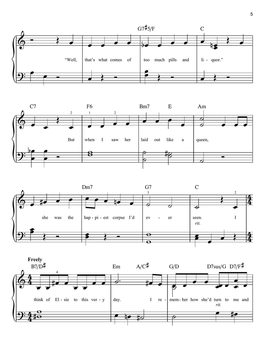 Cabaret Easy Piano scores gallery preview page 5