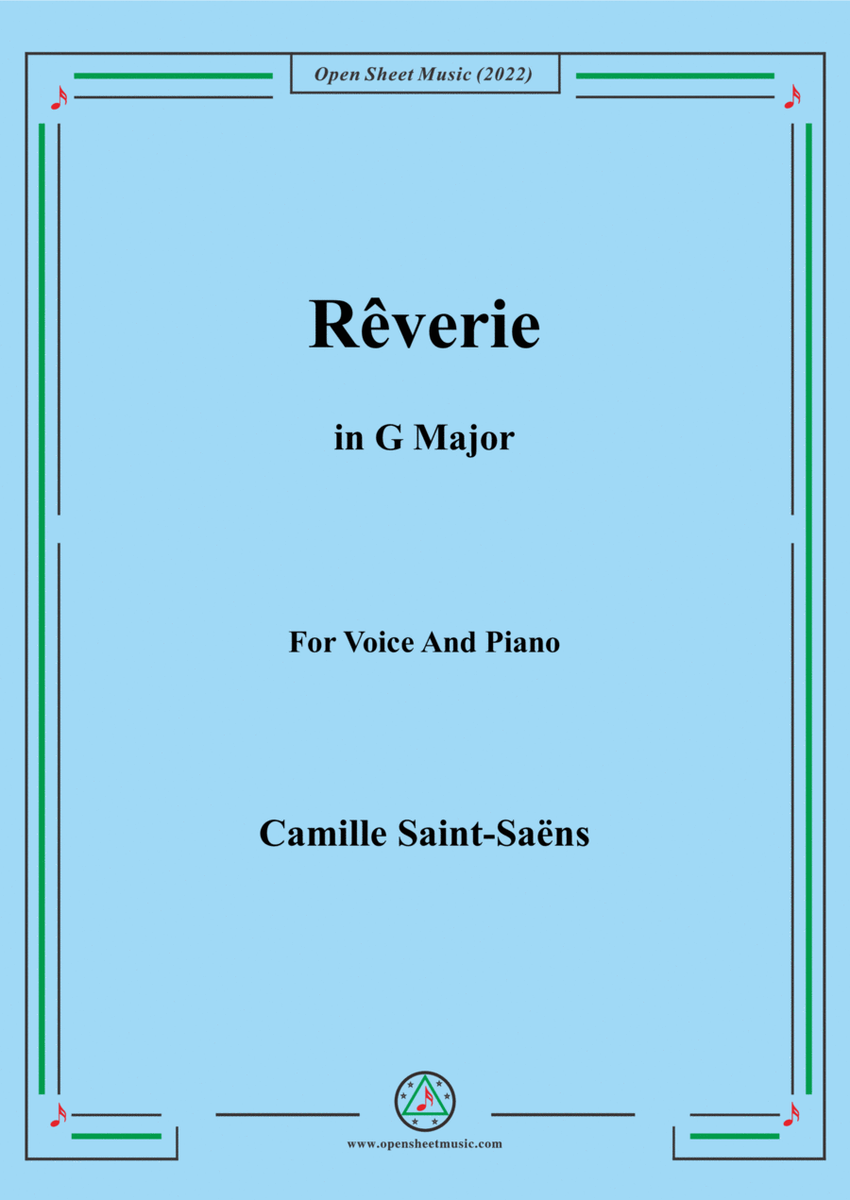 Saint-Saëns-Rêverie in G Major,for Voice and Piano image number null