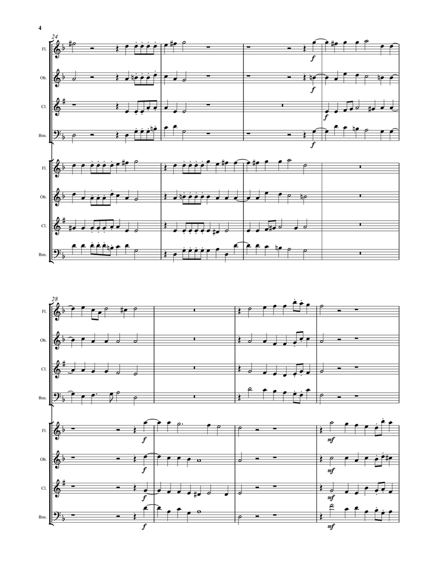 Buccinate in Neomenia Tuba (Blow the trumpet in the new moon) by Giovanni Croce for woodwind octet Woodwind Ensemble scores gallery preview page 4
