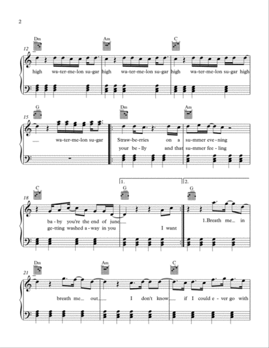 Watermelon Sugar Voice scores gallery preview page 2