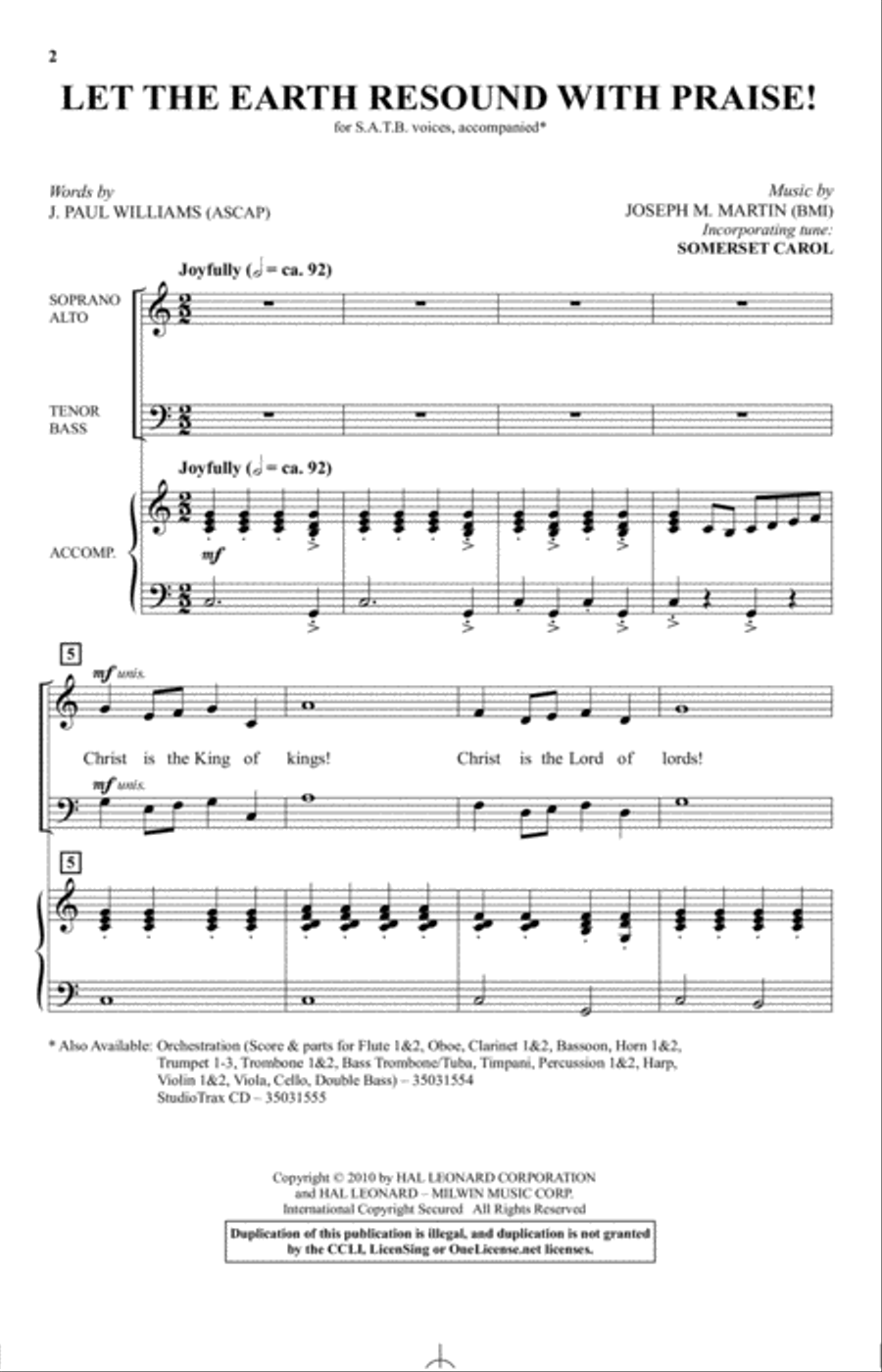 Let The Earth Resound With Praise! 4-Part scores gallery preview page 1