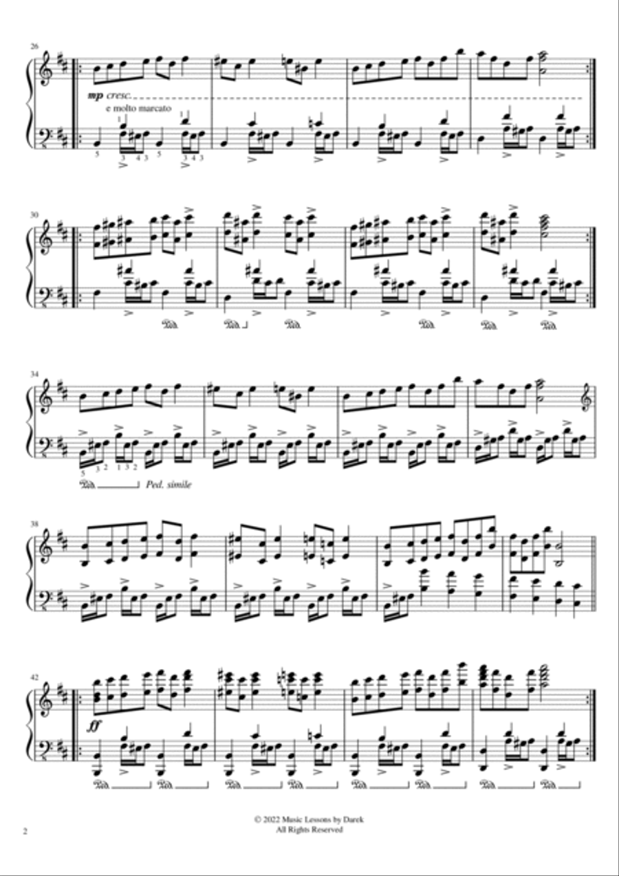 In The Hall Of The Mountain King (HARD PIANO) from Peer Gynt [Edvard Grieg] Piano Solo scores gallery preview page 2