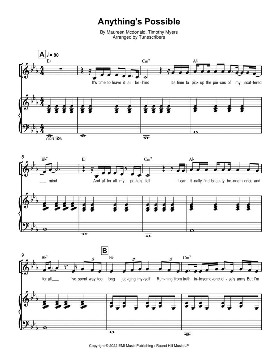Anything's Possible Voice scores gallery preview page 1