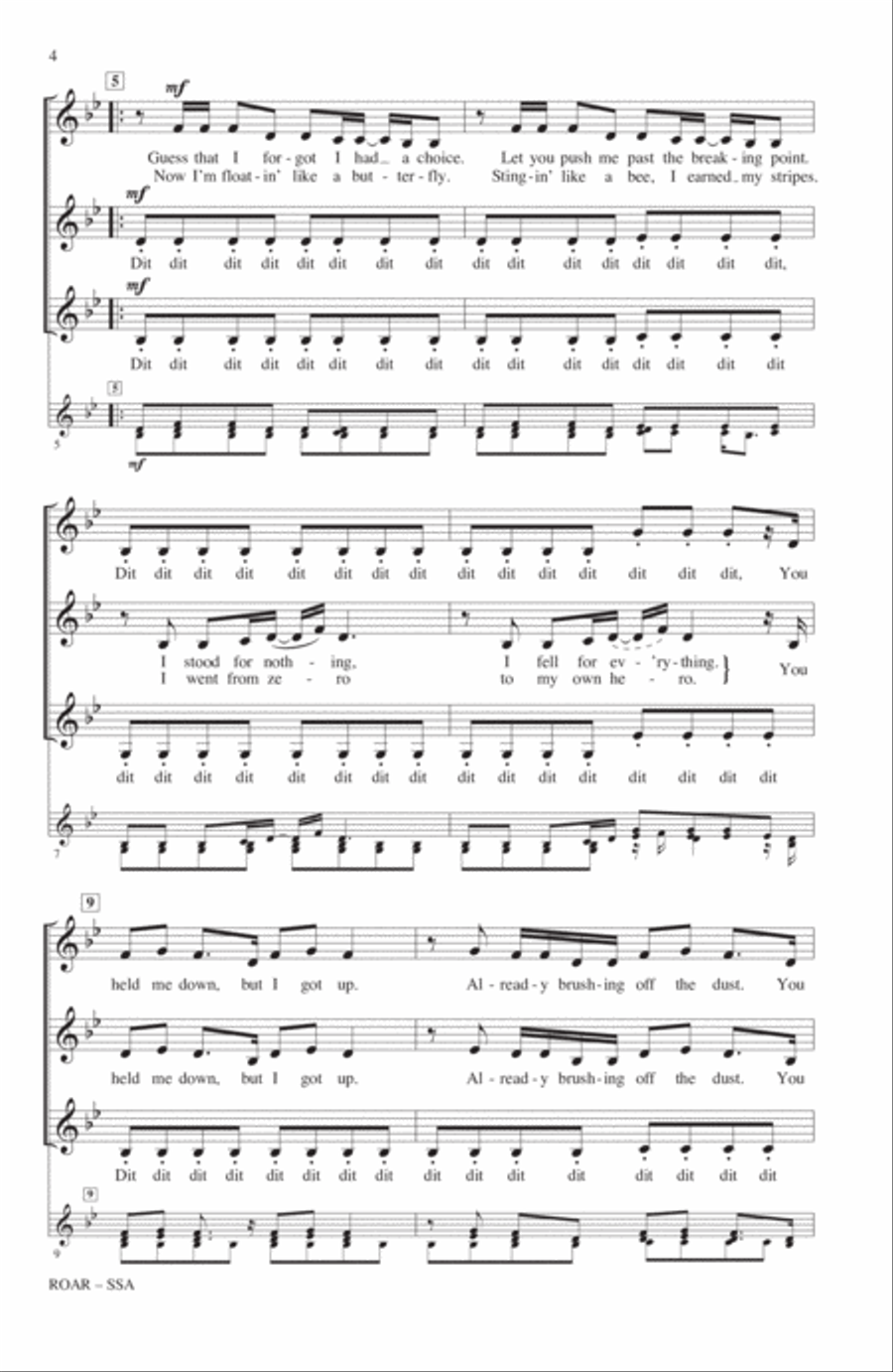 Roar (arr. Deke Sharon) Roar (arr. Deke Sharon) SSA scores gallery preview page 2