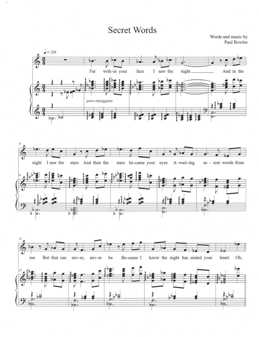 Secret Words Piano, Vocal scores gallery preview page 1