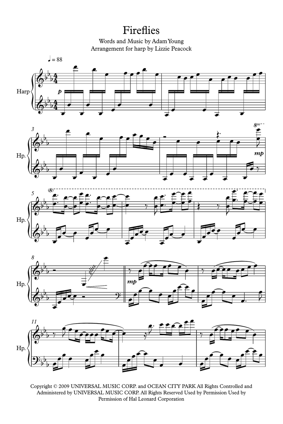 Fireflies Harp scores gallery preview page 1