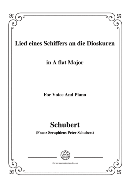Schubert-Lied eines Schiffers an die Dioskuren,in A flat Major,Op.65 No.1,for Voice and Piano image number null