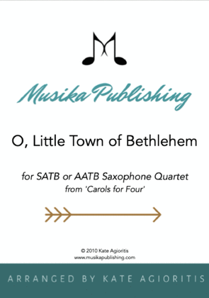 Book cover for O Little Town of Bethlehem - Saxophone Quartet