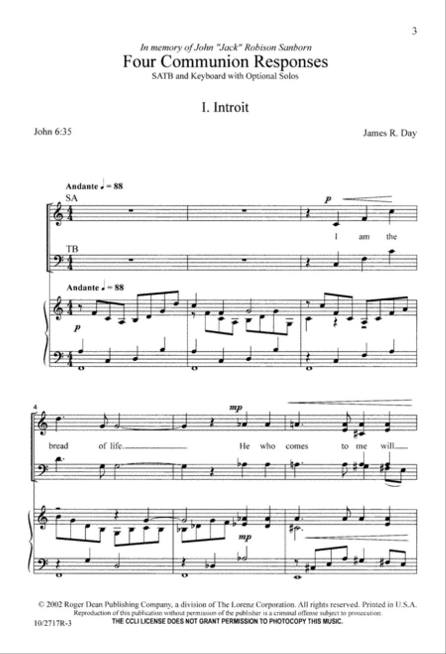 Four Communion Responses 4-Part scores gallery preview page 3