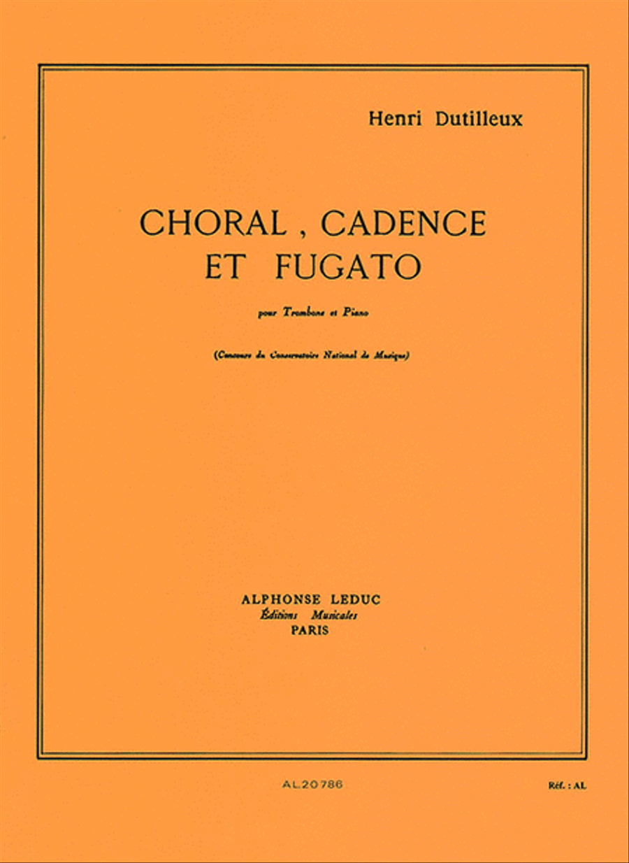 Choral, Cadence Et Fugato Pour Trombone Et Piano Choir scores gallery preview page 1