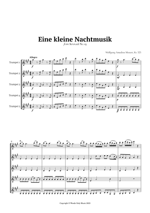 Book cover for Eine kleine Nachtmusik by Mozart for Trumpet Quintet