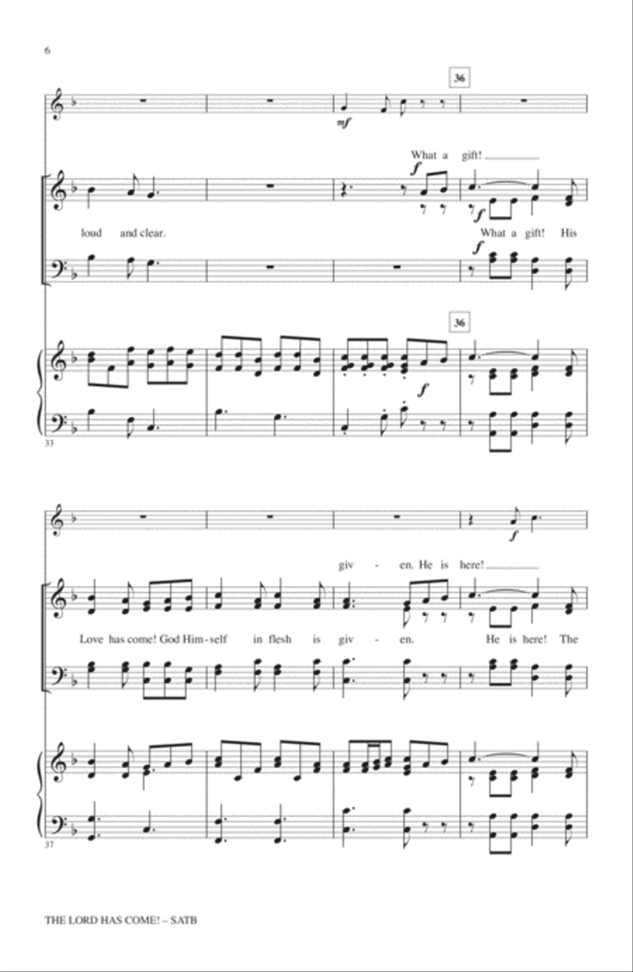 The Lord Has Come! The Lord Has Come! 4-Part scores gallery preview page 5
