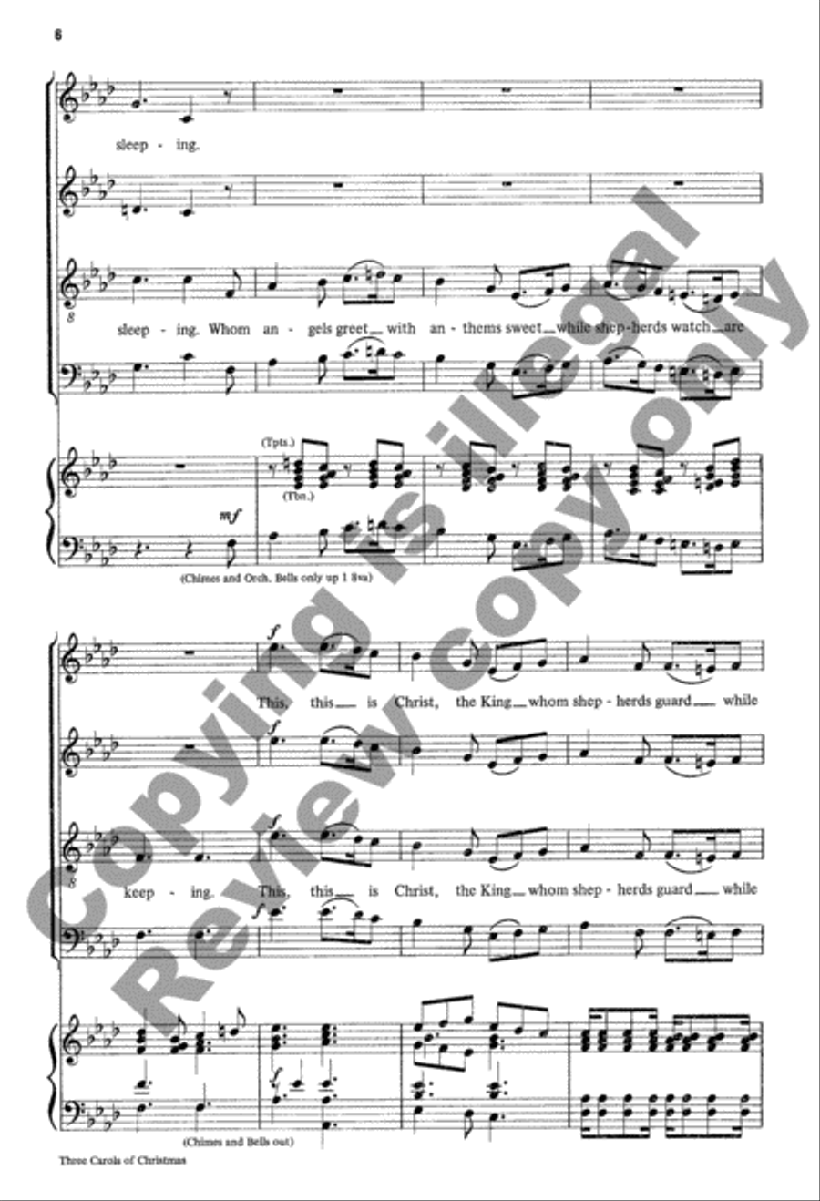 Three Carols of Christmas 4-Part scores gallery preview page 7