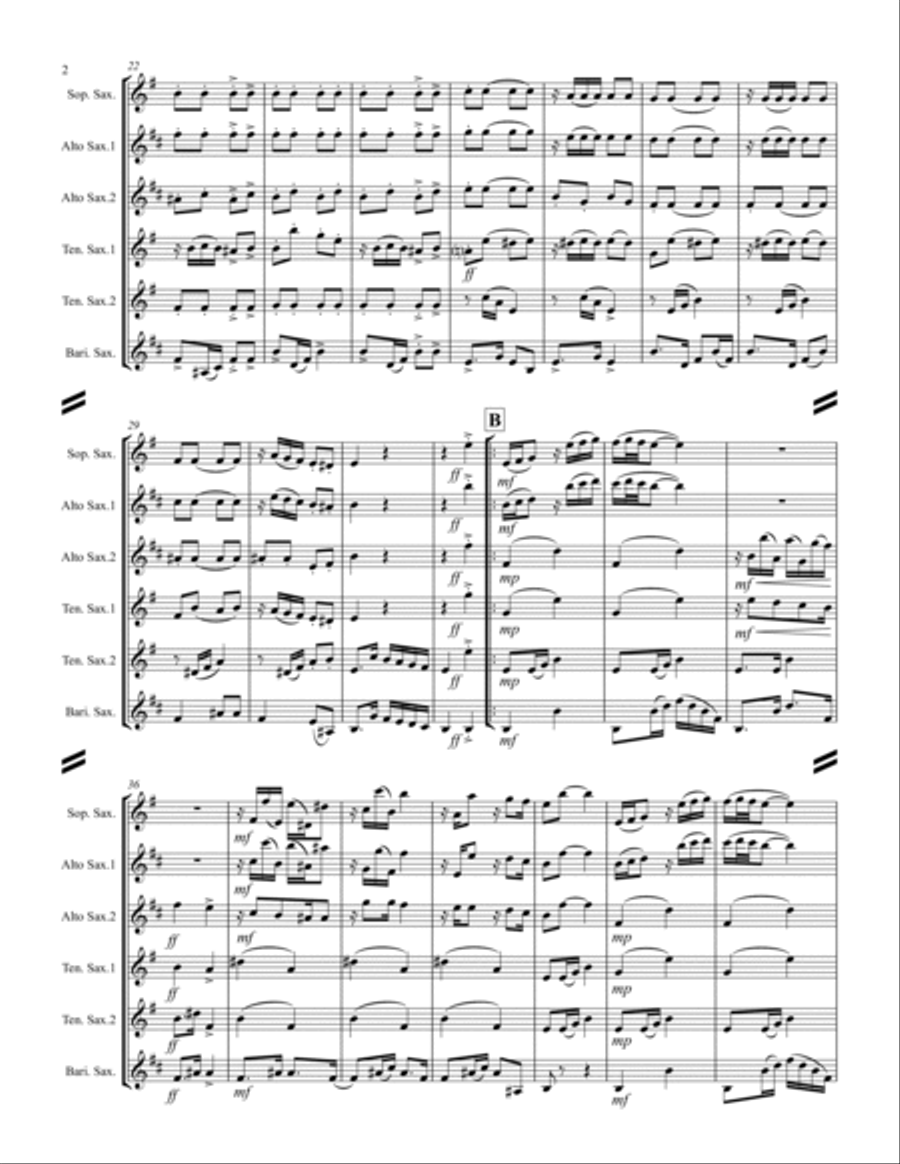 La Cumparsita (Tango) (for Saxophone Quintet SATTB or AATTB) Saxophone Quintet scores gallery preview page 3
