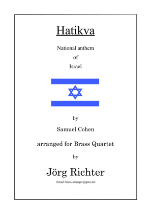 Hatikva (Nationalhymne Israels) für Blechbläser Quartett