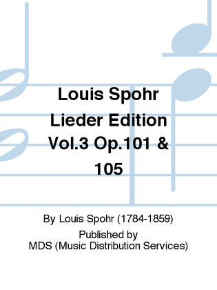Book cover for Louis Spohr Lieder Edition Vol.3 op.101 & 105