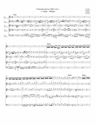 Concerto grosso Op.6, no.1 (arrangement for 5 recorders)