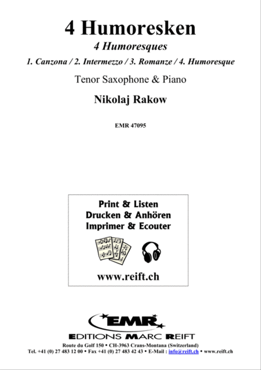 4 Humoresken Tenor Saxophone scores gallery preview page 1