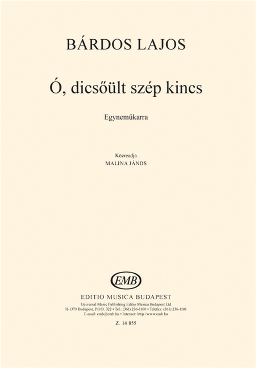 Ó, Dics'ült Szép Kincs Choir scores gallery preview page 1