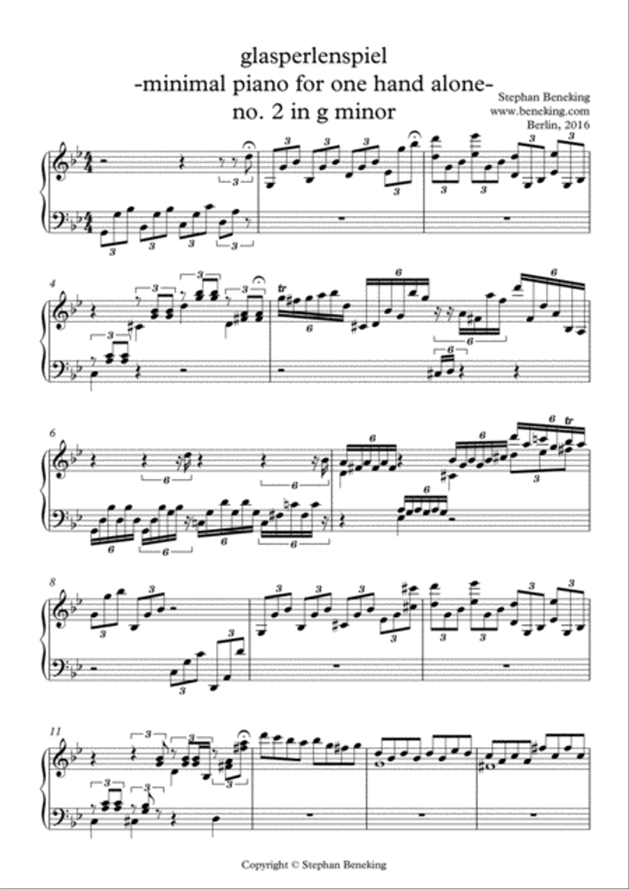 Glasperlenspiel - minimal piano for one hand alone Piano Method scores gallery preview page 4