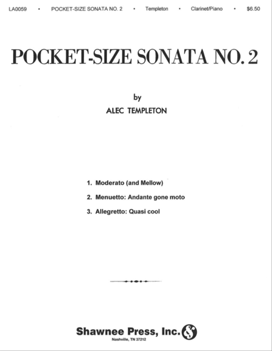 Pocket Size Sonata No. 2 Clarinet Solo scores gallery preview page 1